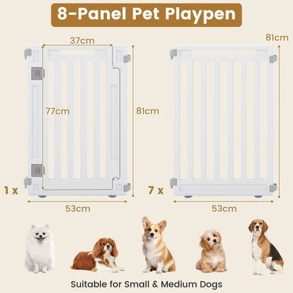 8-Panel Dog Playpen 31.5" Height Indoor Outdoor HDPE