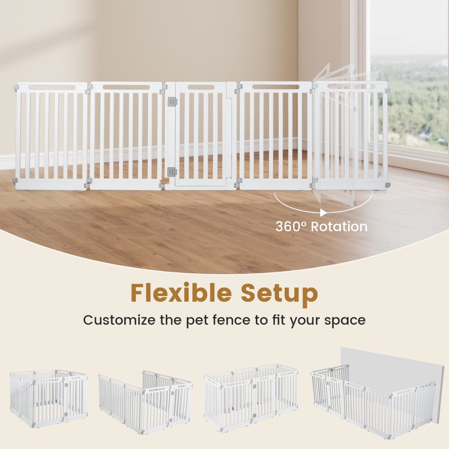 8-Panel Dog Playpen 31.5" Height Indoor Outdoor HDPE