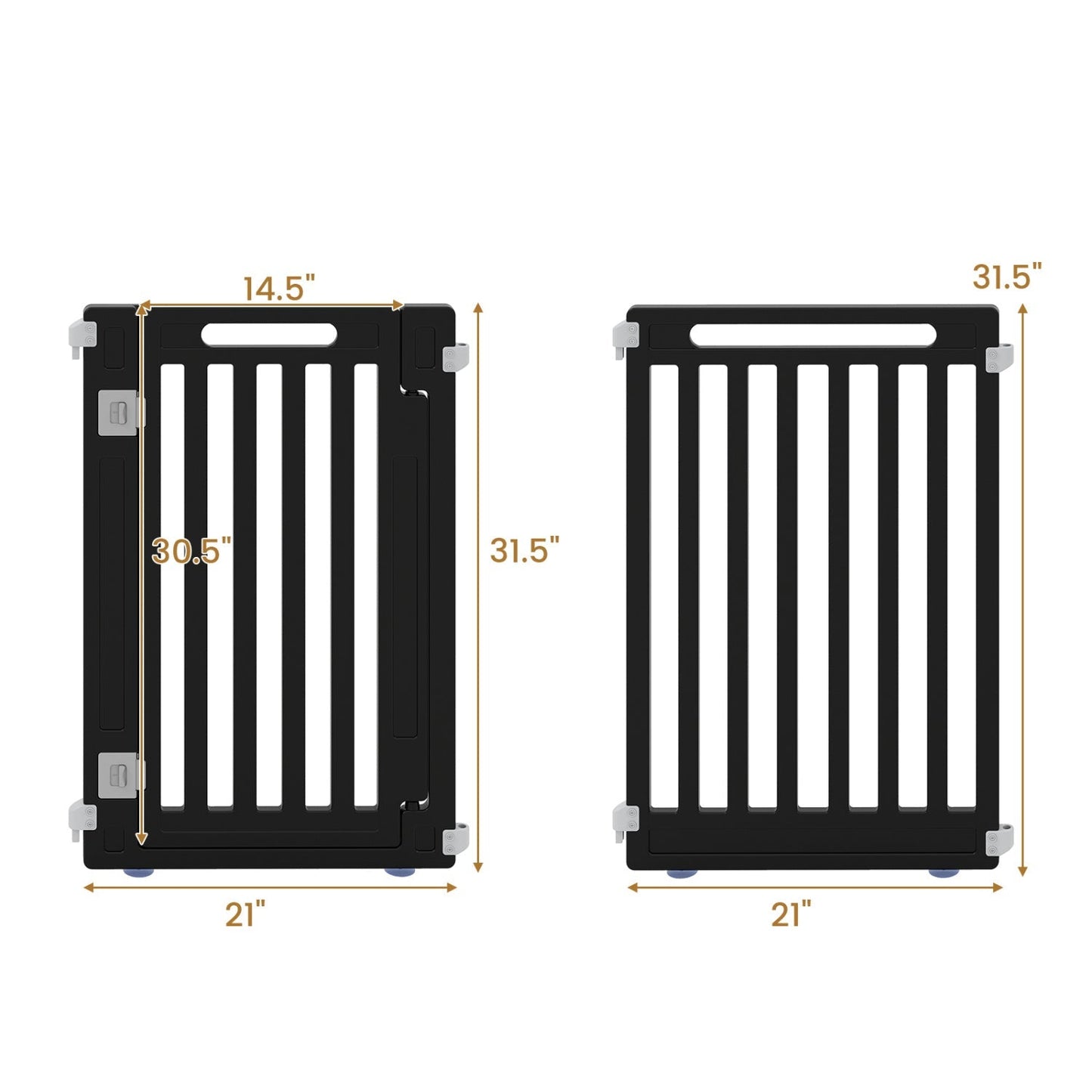 16-Panel Dog Playpen 31.5" Height Indoor Outdoor Pet Gate
