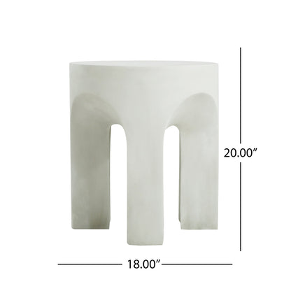Outdoor MGO Round Top Side Table in Antique White
