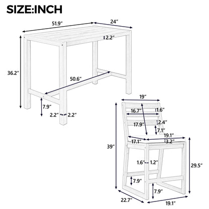 Patio Bar Set With Ergonomic Chairs