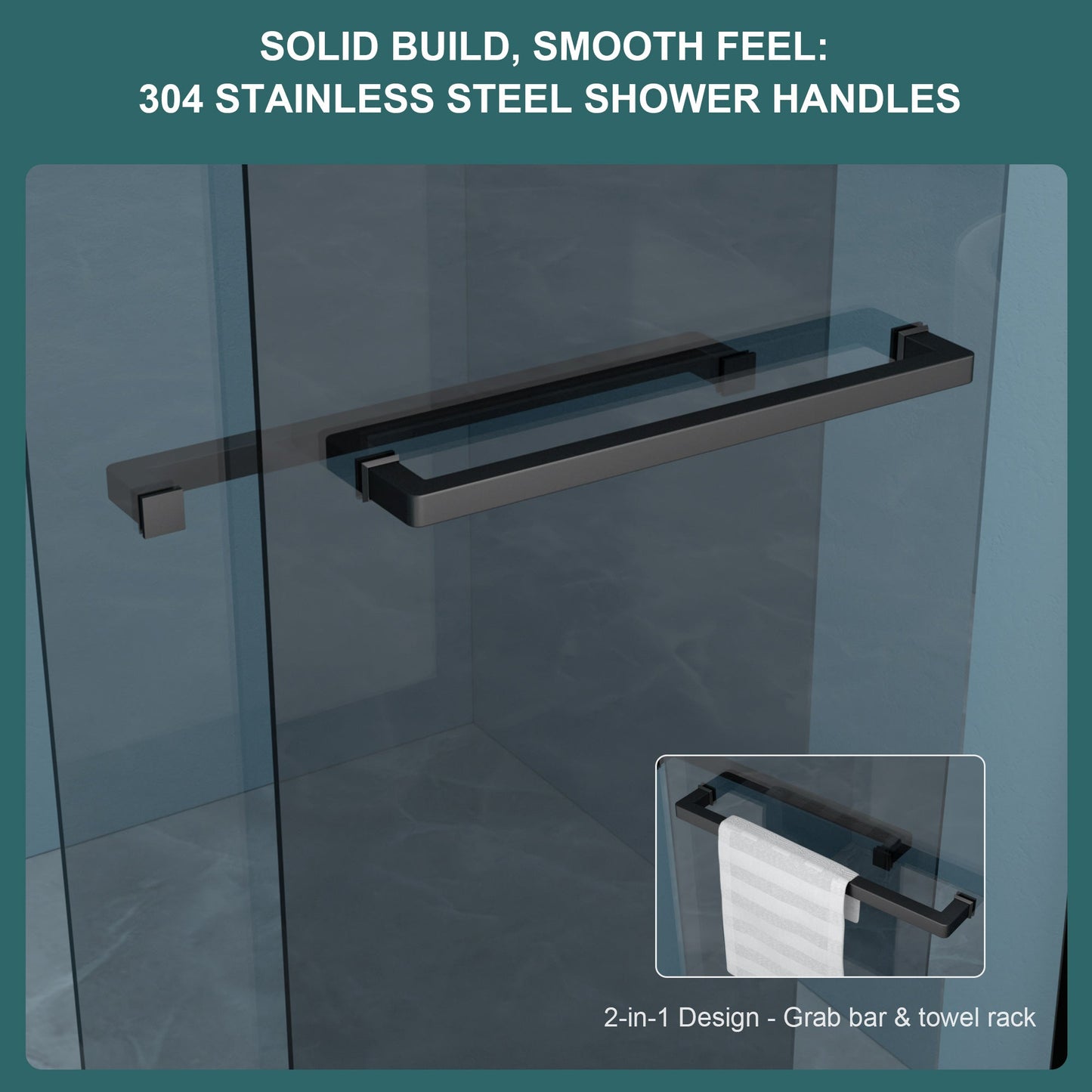 48"W x 76"H Double Sliding Glass Shower Door