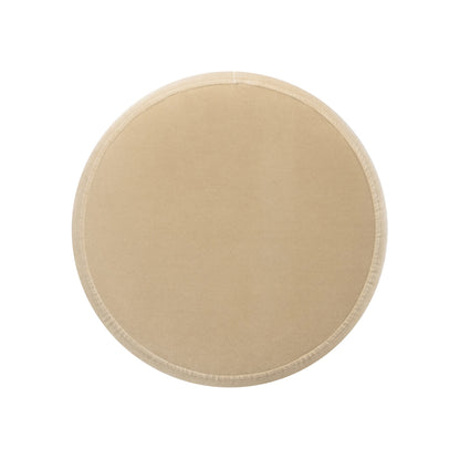 Edward 17.5" Round Upholstered Ottoman with Bullion Fringe Fawn