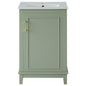 Modern Small Bathroom Vanity Cabinet With Ceramic Basin, Ample Storage, 1 Soft Close Door