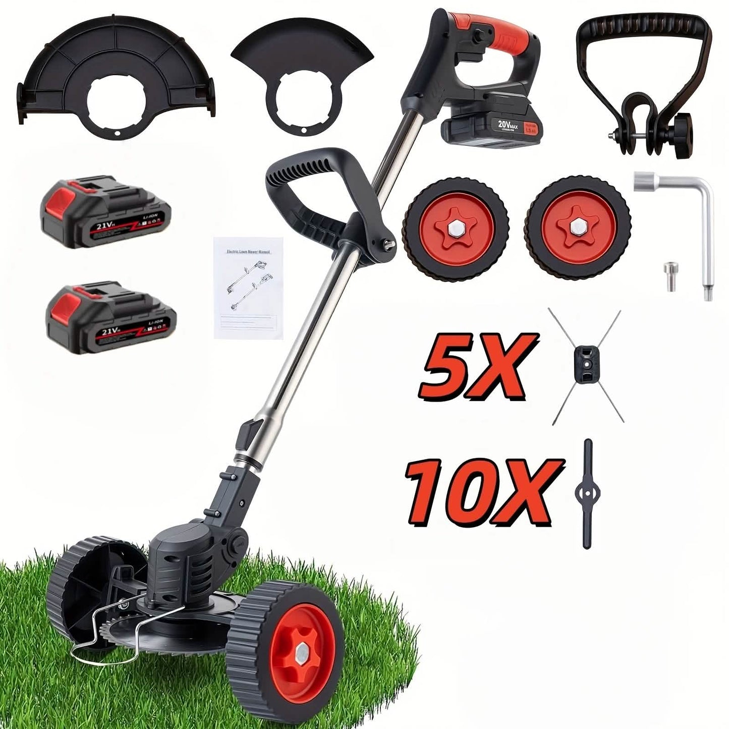 Portable Wireless Electric Lawn Mower & Garden Weeder