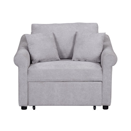 Convertible Sleeper Chair With Adjustable Backrest, 3 In 1 Lounger Chair Turns Into Bed, Single Bed For Living Room