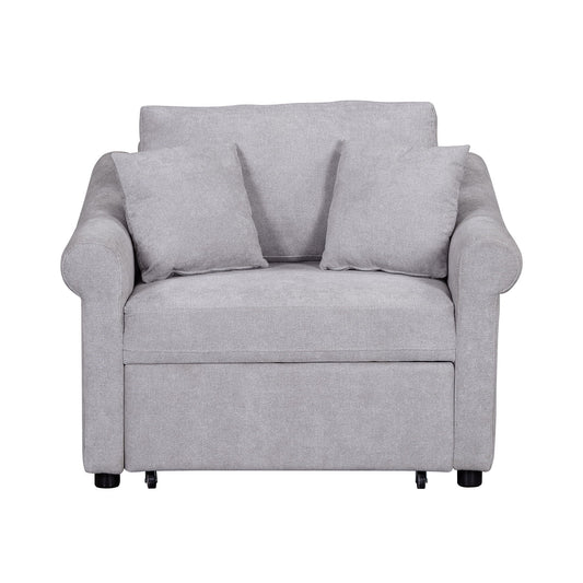 Convertible Sleeper Chair With Adjustable Backrest, 3 In 1 Lounger Chair Turns Into Bed, Single Bed For Living Room