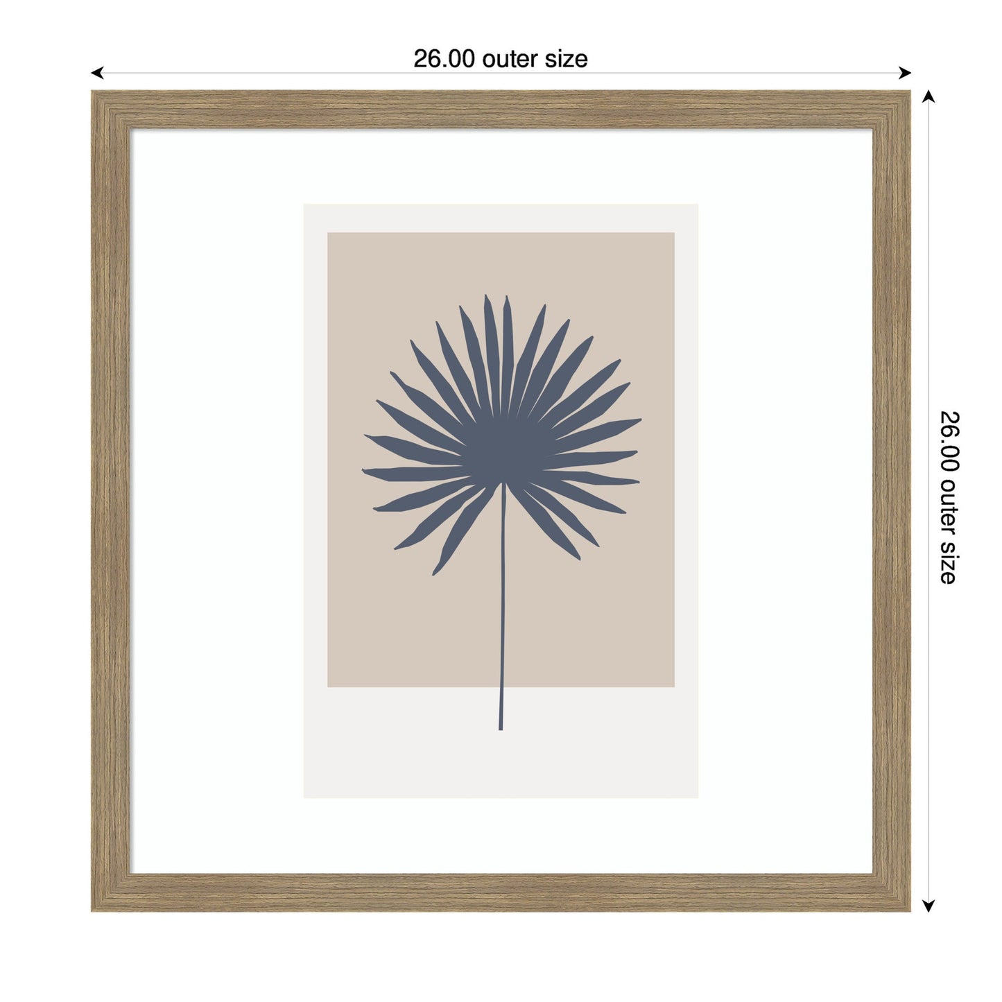 Muted Tan and Blue Colorblock Botanical Palm by The Creative Bunch Studio Framed Wall Art Print