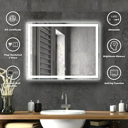 Compact Center Glow LED Bathroom Mirror