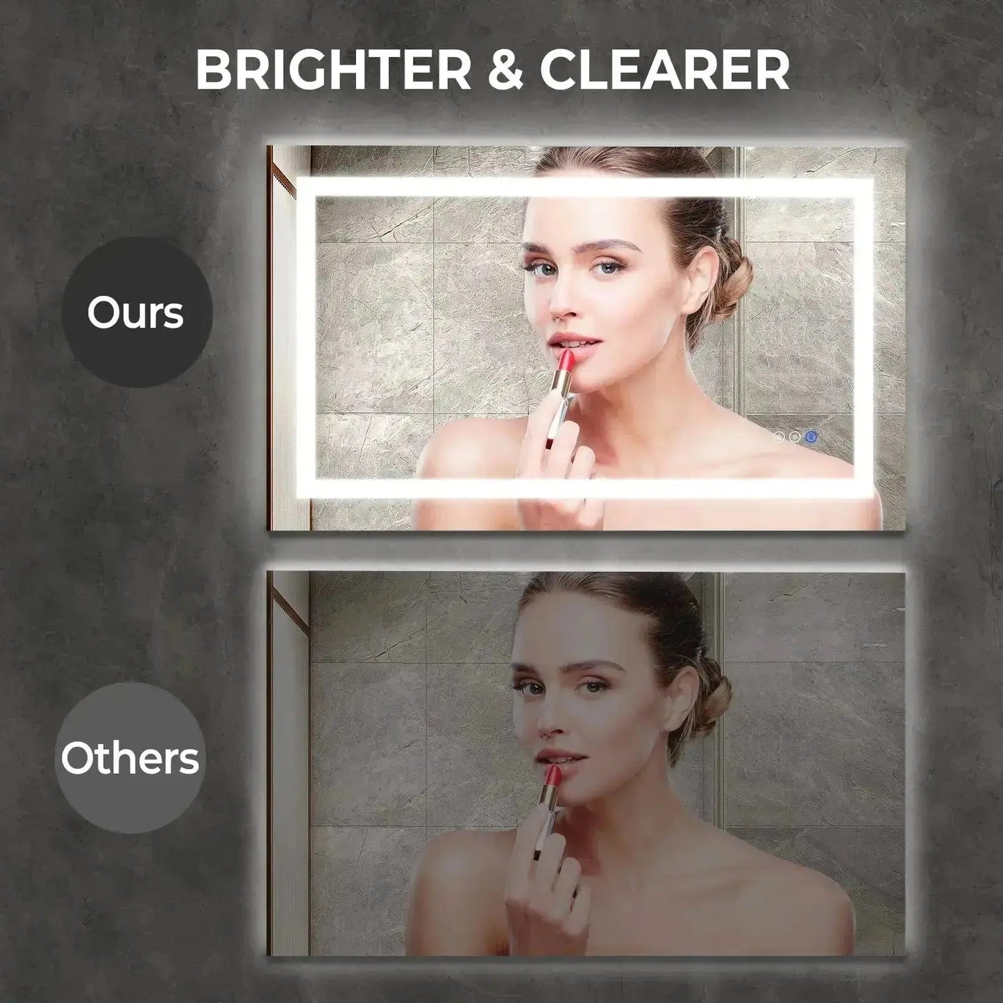 Compact Center Glow LED Bathroom Mirror