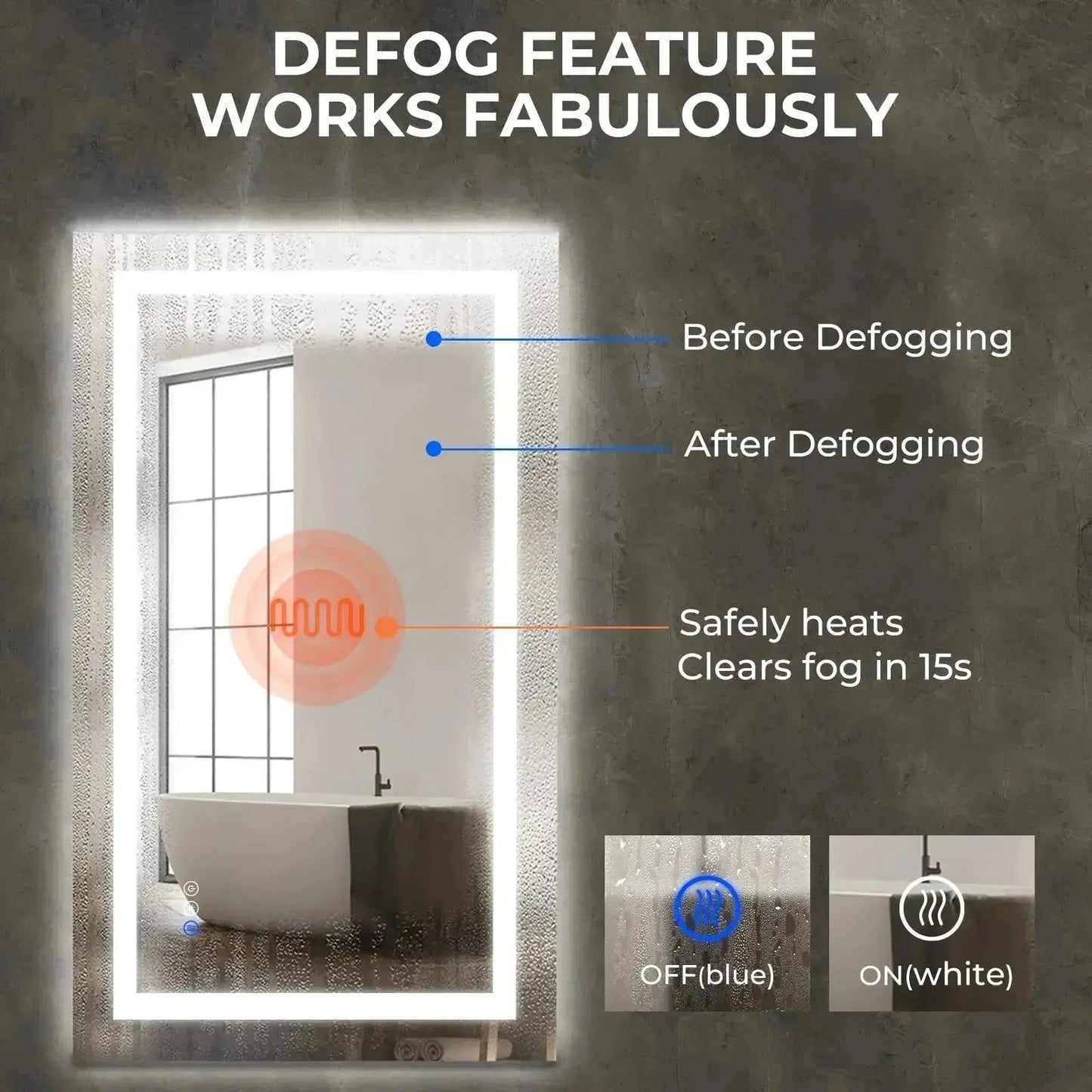 Compact Center Glow LED Bathroom Mirror
