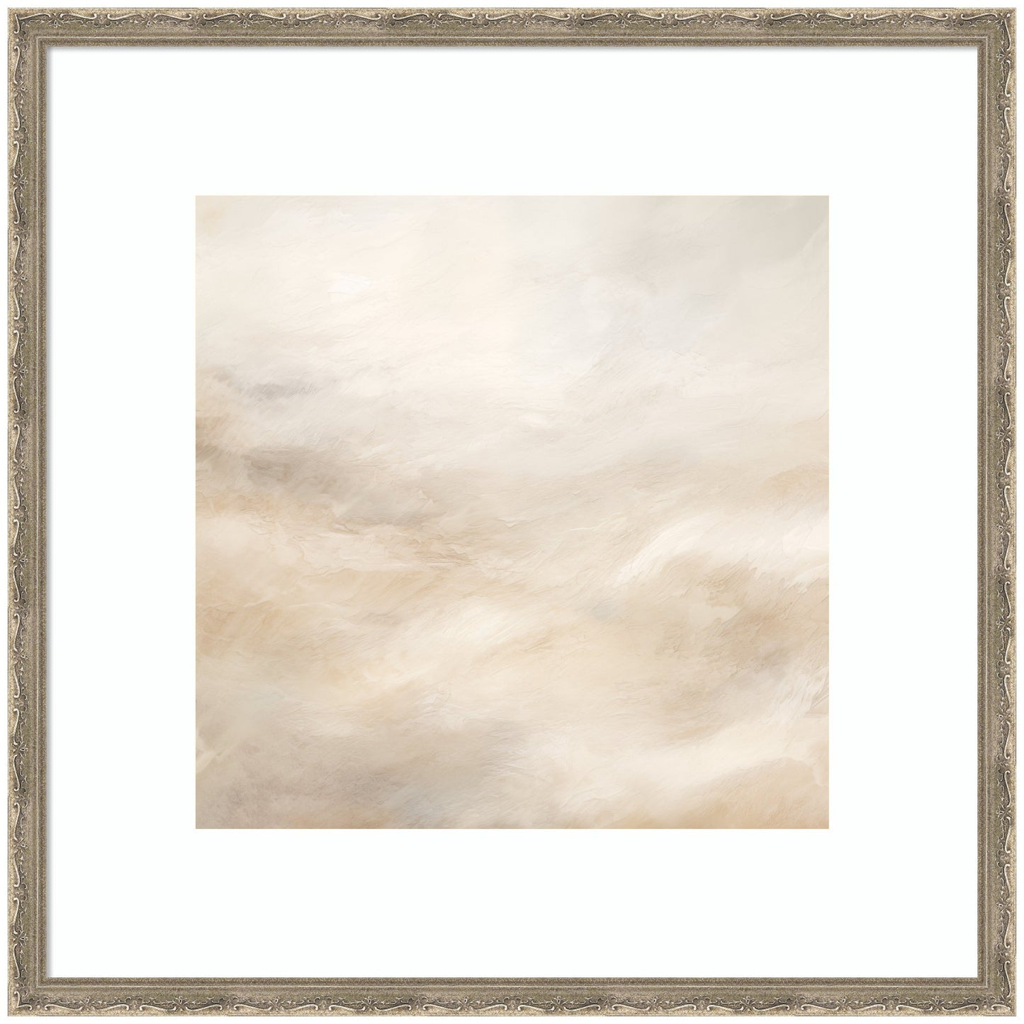 Tonal Abstract Textural White and Beige Light Natural Neutrals by The Creative Bunch Studio Framed Wall Art Print