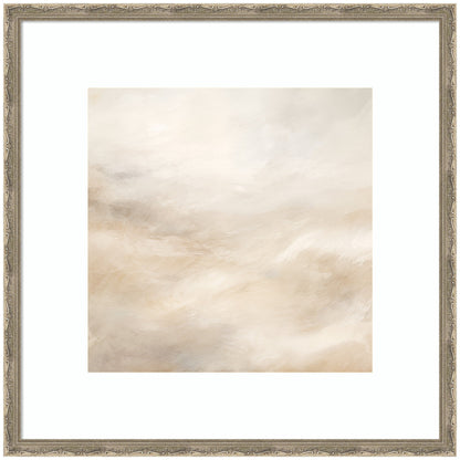 Tonal Abstract Textural White and Beige Light Natural Neutrals by The Creative Bunch Studio Framed Wall Art Print