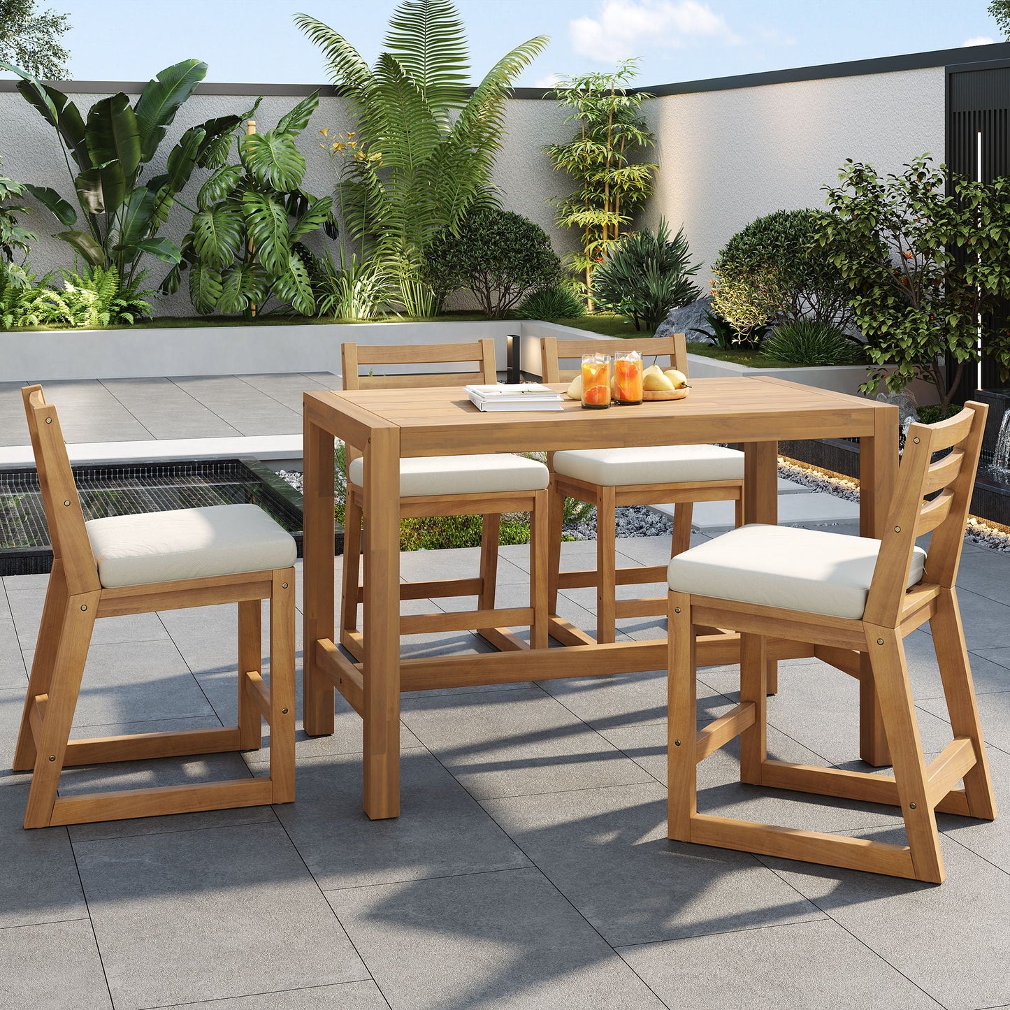 Patio Bar Set With Ergonomic Chairs