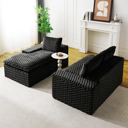 Modular Sofa, Convertible Twin Seat With Chaise Lounge