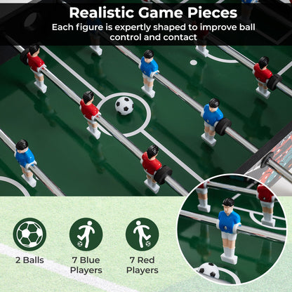 37 Inch Mini Foosball Table 2-in-1 Game Table with Detachable Legs for Tabletop-Black