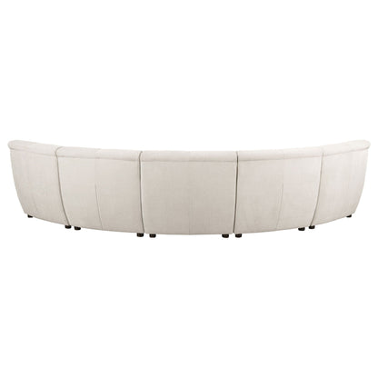 Oliver - 5 Piece Upholstered Sectional Sofa With Curved Silhouette - Ivory
