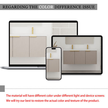 Contemporary Wall Mounted Bathroom Vanity With Soft Close Doors