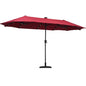 Ainfox 13ft Large Patio Umbrella with Solar Lights, Market Heavy Duty Umbrellas with Base