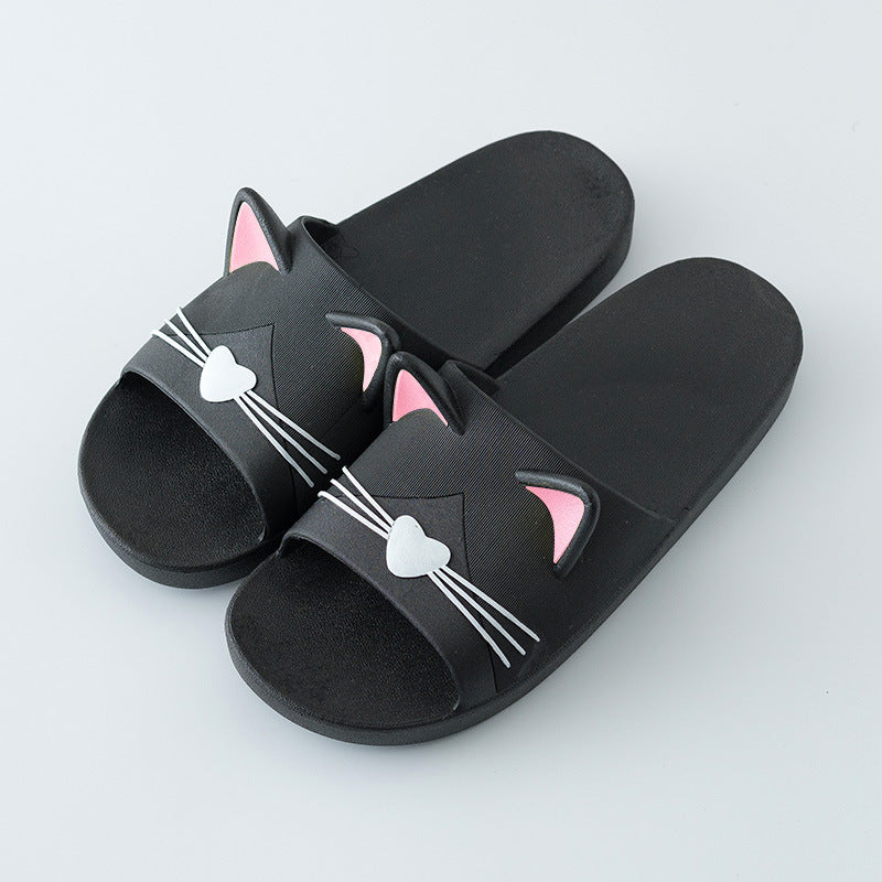 Women Summer Slippers Beach Slide Sandals Cats Flip Flops Soft Sole Comfortable Couple Slippers For Women Quick Drying Bathroom Slippers Pillow Slides Non Slip Soft Thick Sole Open Toe Soft Slippers