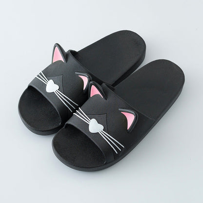 Women Summer Slippers Beach Slide Sandals Cats Flip Flops Soft Sole Comfortable Couple Slippers For Women Quick Drying Bathroom Slippers Pillow Slides Non Slip Soft Thick Sole Open Toe Soft Slippers