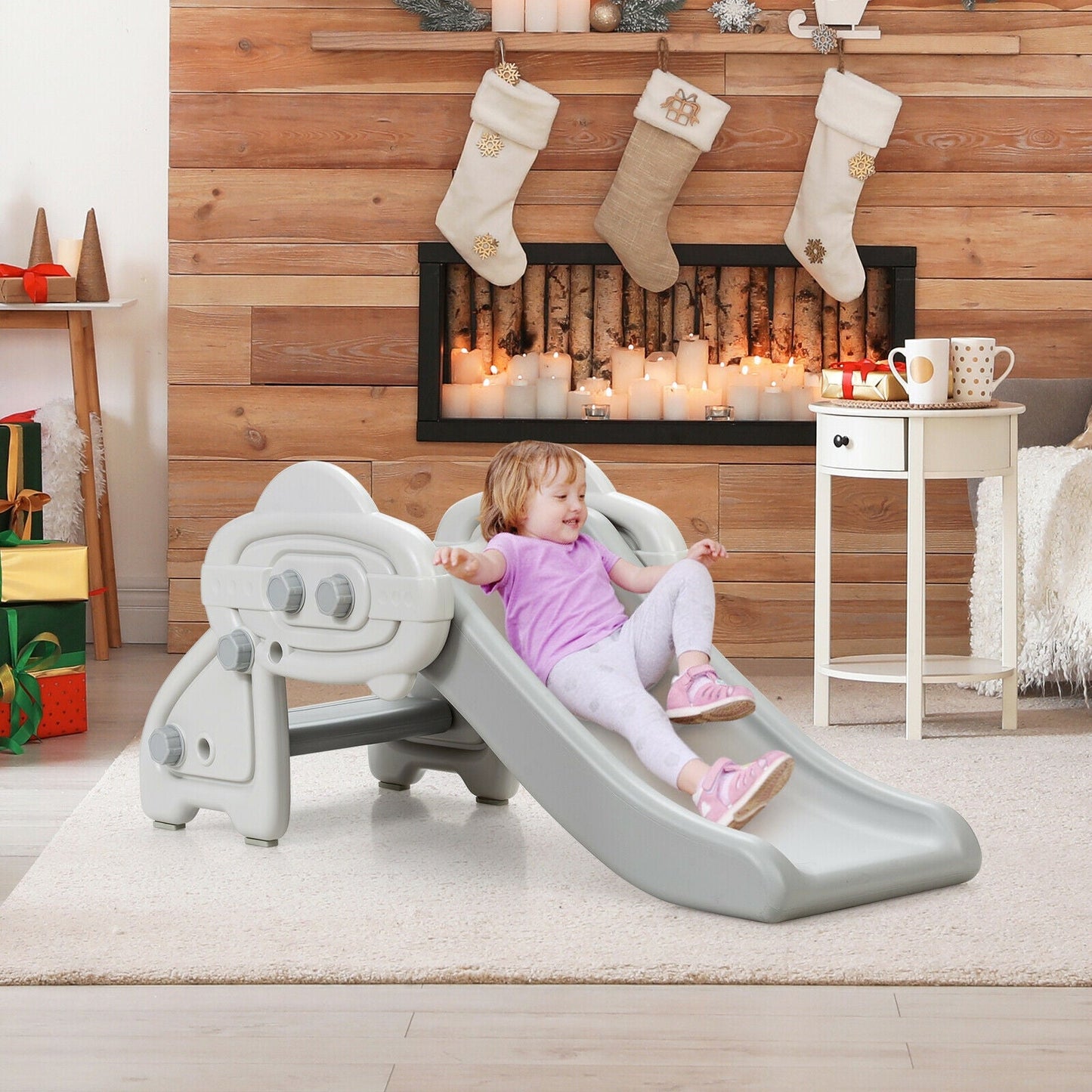 Freestanding Baby Mini Play Climber Slide Set with HDPE anf Anti-Slip Foot Pads