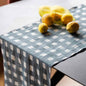 Blue Cross-Hatch Linen Table Runner | 16x90 | Goldie Home