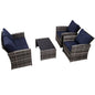 Ainfox 4 Piece Outdoor Patio Furniture Set, Wicker Rattan Sectional Sofa Conversation Set Modern Outdoor Couch for Garden, Balcony, Porch, Backyard