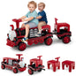3-Seater Trackless Ride on Train Set 12V Ride on Toy Car with 2 Removable Chairs
