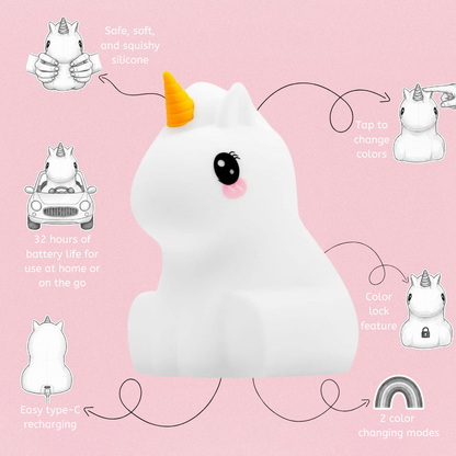 LumiPets® Junior Unicorn - Children's Nursery Touch Night Light