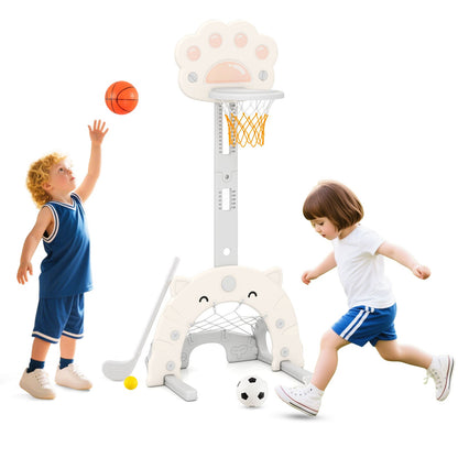 3 in 1 Kids Basketball Hoop with Basketball and Foldable Rim