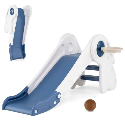 3 in 1 Toddler Slide Baby Slide Climber Playset with Basketball Hoop and Basketball