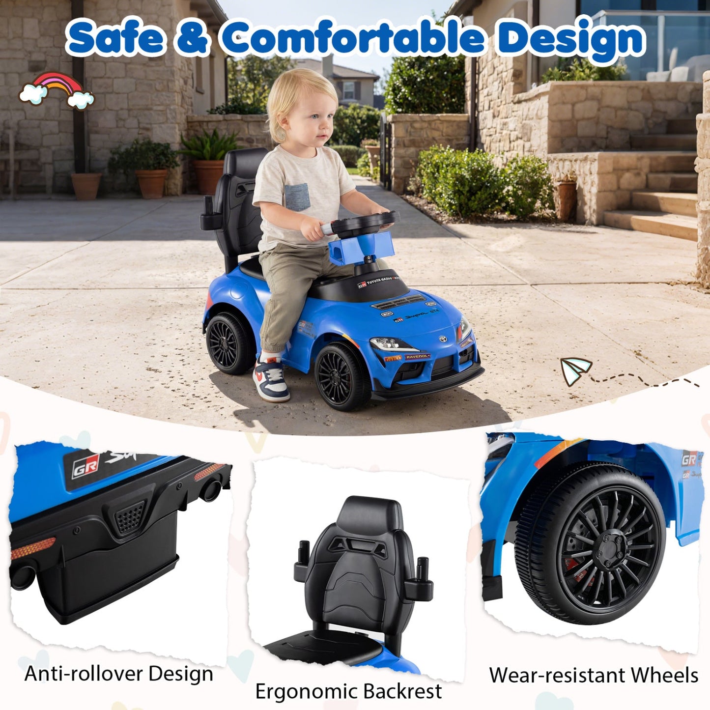 3-in-1 Toyota Licensed Foot-to-Floor Stroller Sliding Walking Toy
