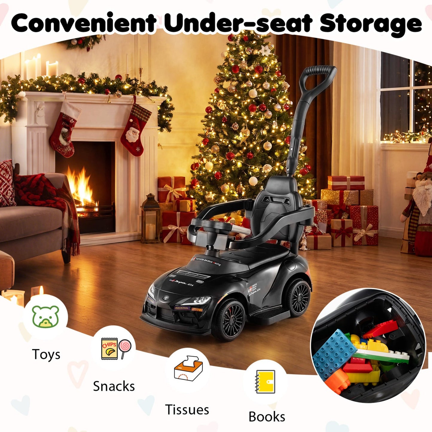 3-in-1 Toyota Licensed Foot-to-Floor Stroller Sliding Walking Toy