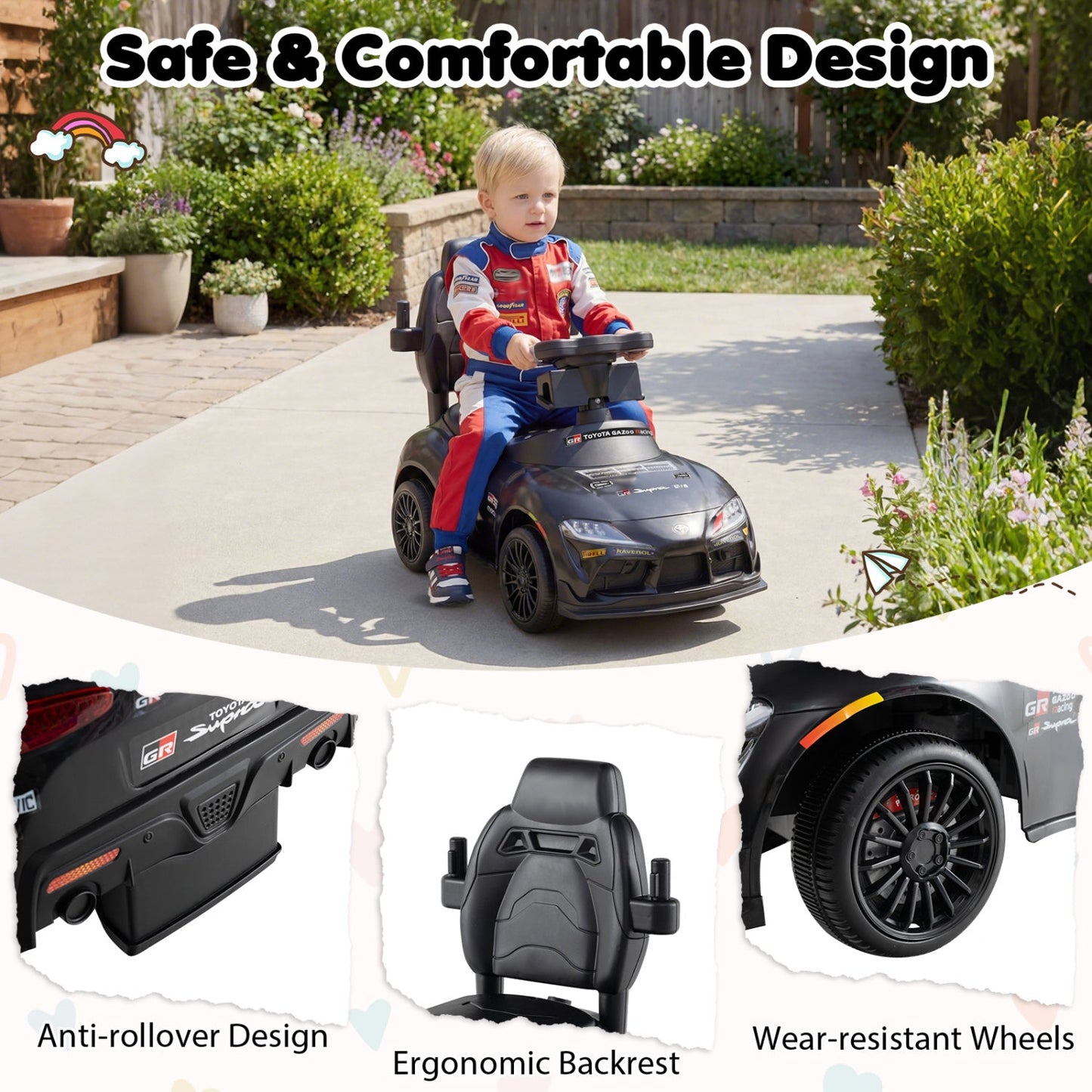 3-in-1 Toyota Licensed Foot-to-Floor Stroller Sliding Walking Toy