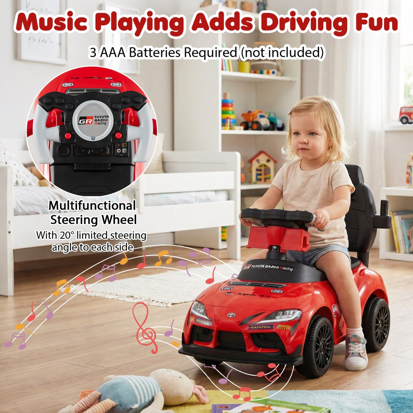 3-in-1 Toyota Licensed Foot-to-Floor Stroller Sliding Walking Toy