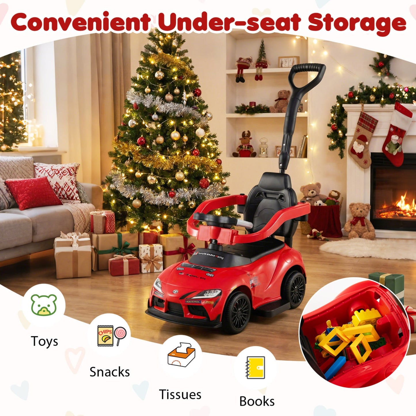 3-in-1 Toyota Licensed Foot-to-Floor Stroller Sliding Walking Toy
