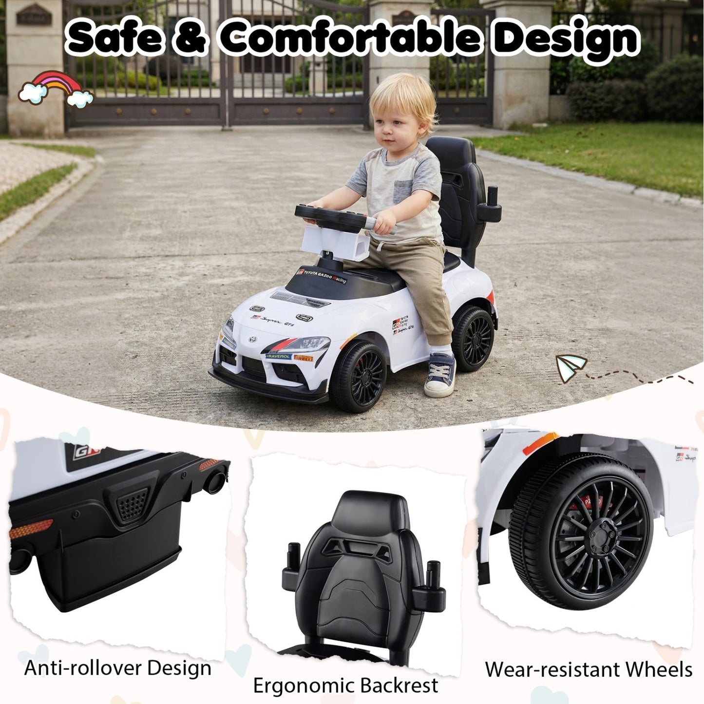 3-in-1 Toyota Licensed Foot-to-Floor Stroller Sliding Walking Toy