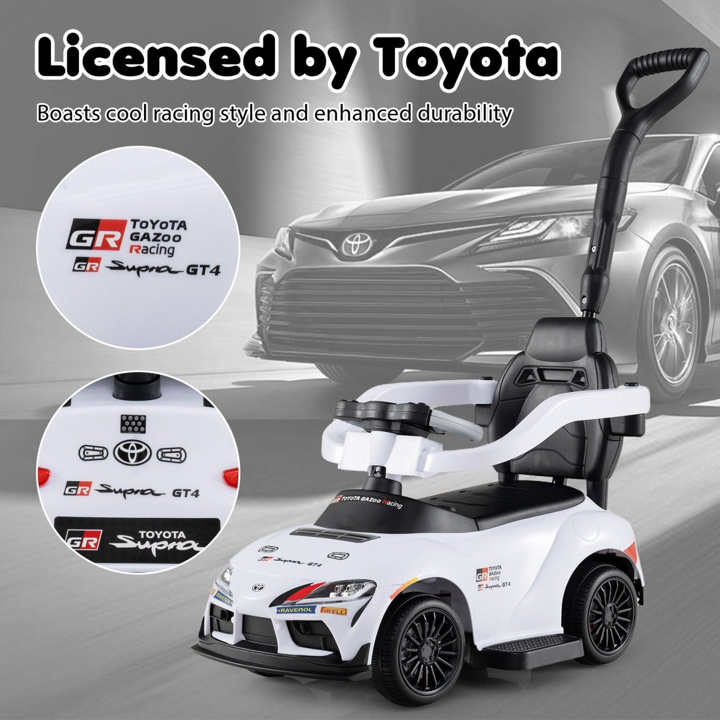 3-in-1 Toyota Licensed Foot-to-Floor Stroller Sliding Walking Toy