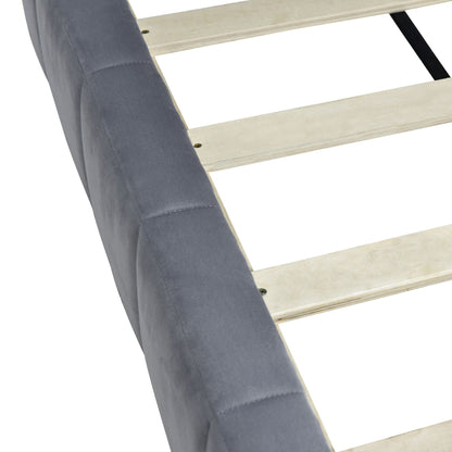 Full Size Upholstered Classic Daybed / Sofa Bed Frame, Elegant Design - Gray