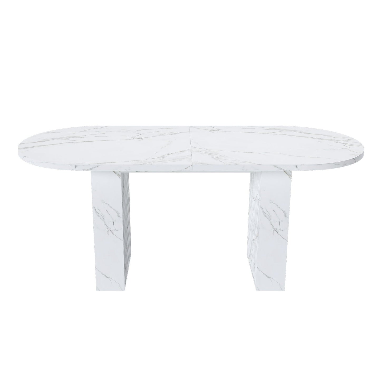 Oval Dining Table With Wood Strip Base