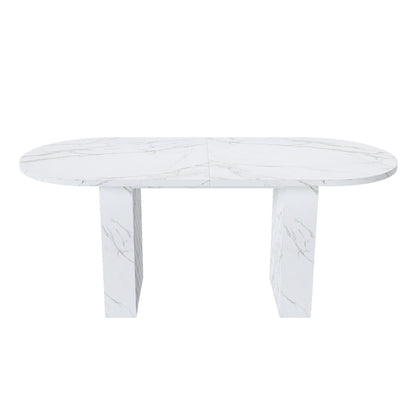 Oval Dining Table With Wood Strip Base