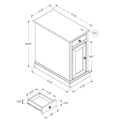 Accent End Table, Storage Drawer, Versatile Design - Espresso