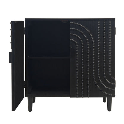 2 Door Storage Cabinet With Adjustable Shelf - Black