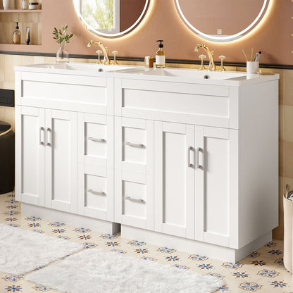 Bathroom Vanity With 2 Doors, 2 Drawers, Adjustable Shelf, Hidden Slides & Soft Close Hinges