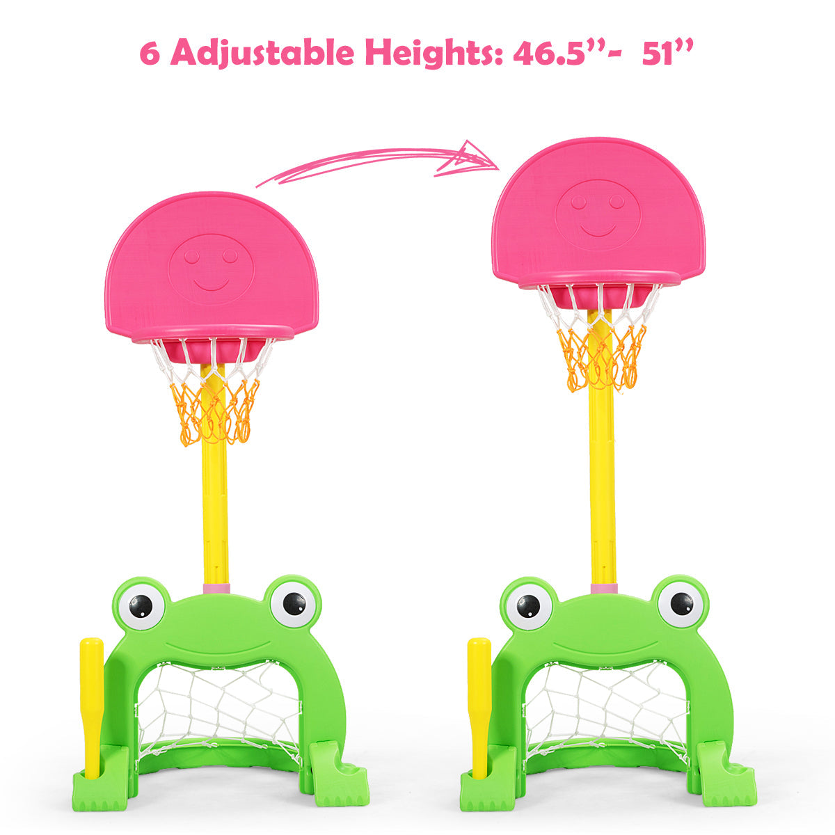 3-in-1 Kids Basketball Hoop Set Stand