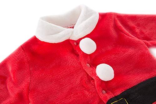 stylesilove Unisex Baby Boys Girls Santa Claus Christmas Fleece Long Sleeve Top, Pants and Hat 3pcs Holiday Outfit