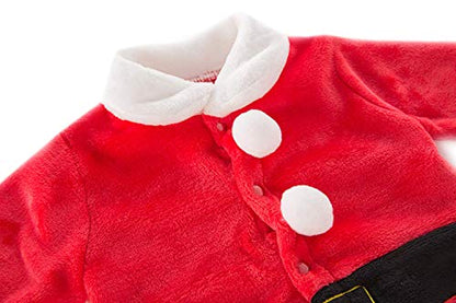 stylesilove Unisex Baby Boys Girls Santa Claus Christmas Fleece Long Sleeve Top, Pants and Hat 3pcs Holiday Outfit