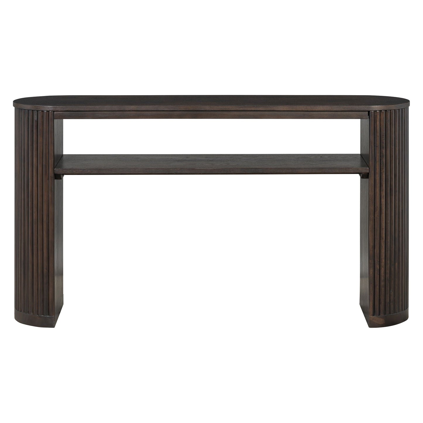 Console Table With Fluted Legs, Open Shelf