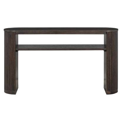 Console Table With Fluted Legs, Open Shelf